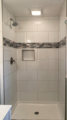 Tiled shower